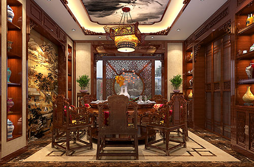 下陆温馨雅致的古典中式家庭装修设计效果图